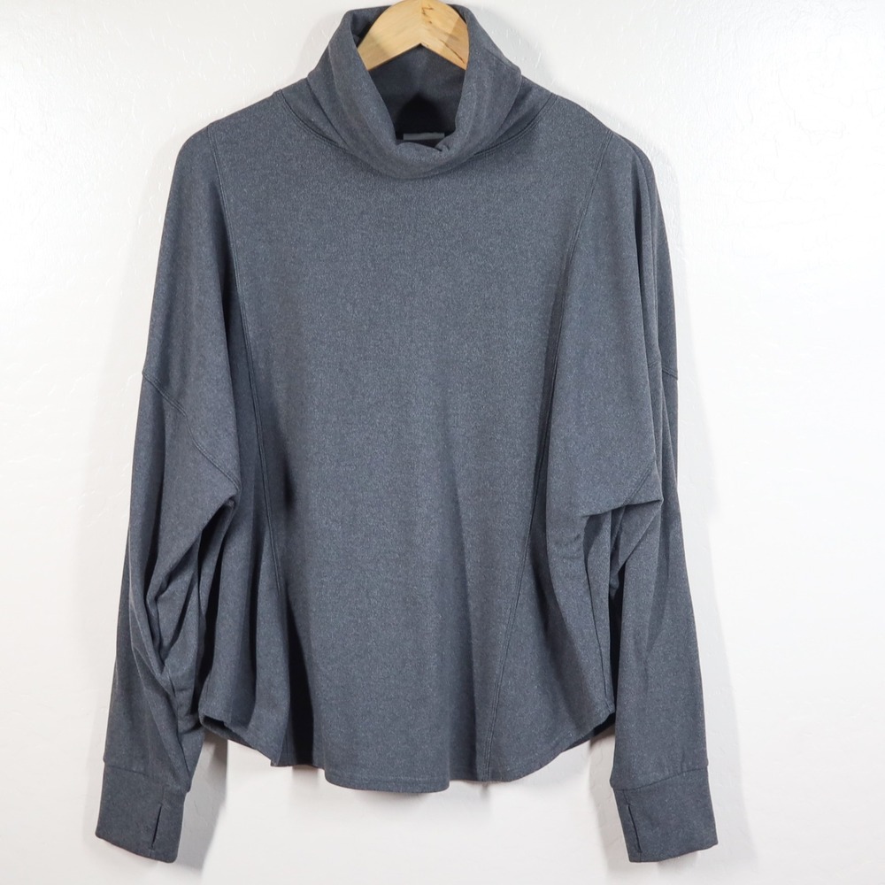 Varley Ranier Rollneck Jumper Charcoal Gray Turtleneck‎ Top Womens M Thumbholes